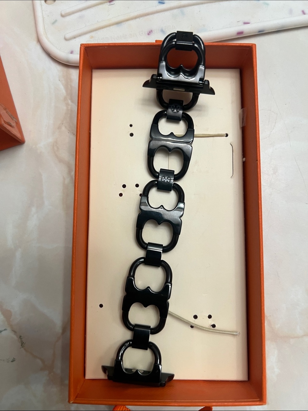 Tory Burch Black Interlocking Link Bracelet Watch Band